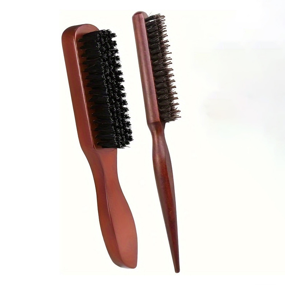 Hair Care Daily Routine - طقم فرشاة شعر خشبية مكون من