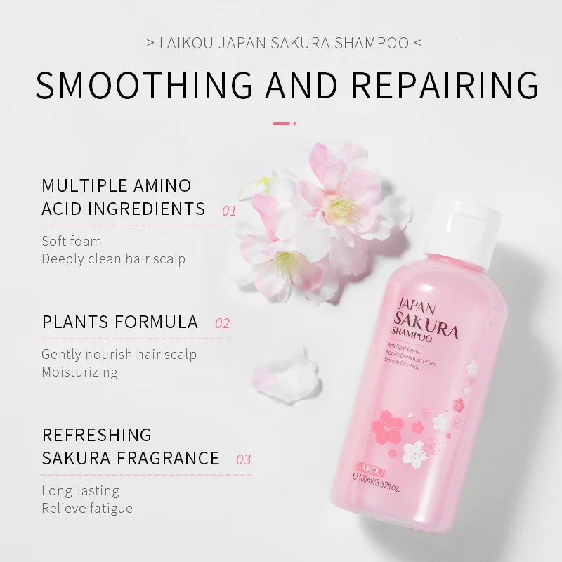 شامبو ساكورا ياباني من LAIKOU  - مراجعة Hair Care Korean Products وسعره