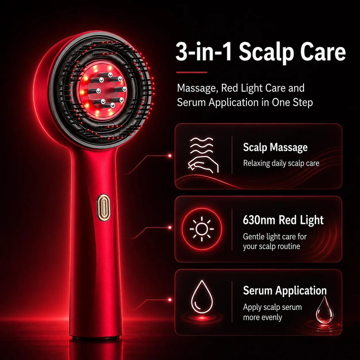مشط تدليك فروة الرأس بالضوء ال - مراجعة Hair Care Serum وسعره