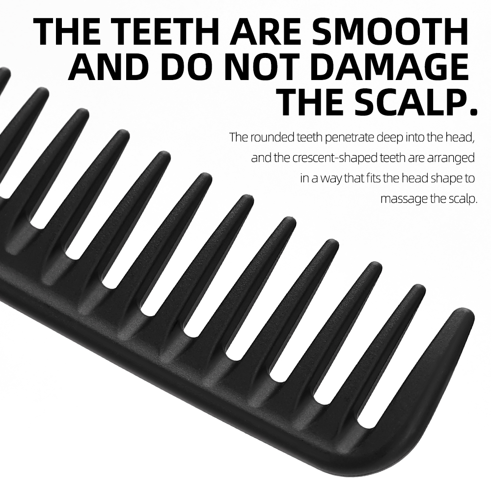 مشط شعر أسود مسطح واسع الأسنان - مراجعة Detangling Wide Comb وسعره